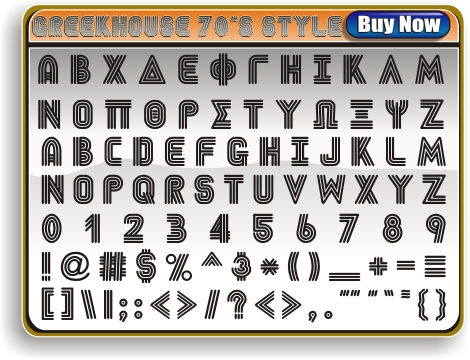 Greek Collegiate Font Set