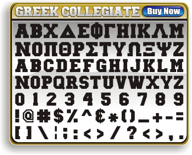 Greek Collegiate Font Set